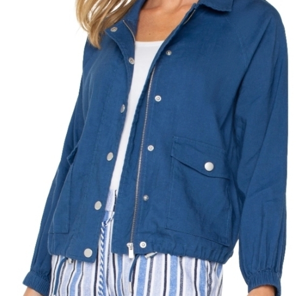 Liverpool Los Angeles Raglan Sleeve Jacket Cinch Hem Size 2X Linen Blend... - Picture 4 of 7